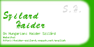 szilard haider business card
