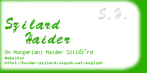 szilard haider business card